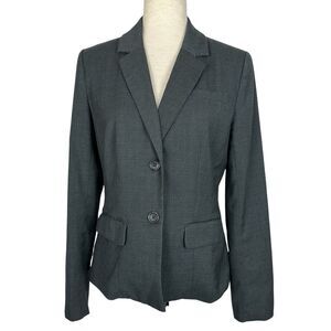 Banana Republic Jacket Women Size 6 Blazer Charcoal Gray Stretch Two Button Y2K